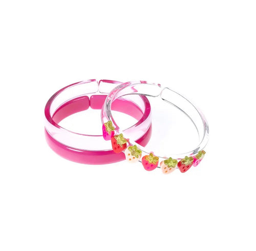 Lilies and Roses/Bangle Bracelets/Multi-Strawberry/Set of 3