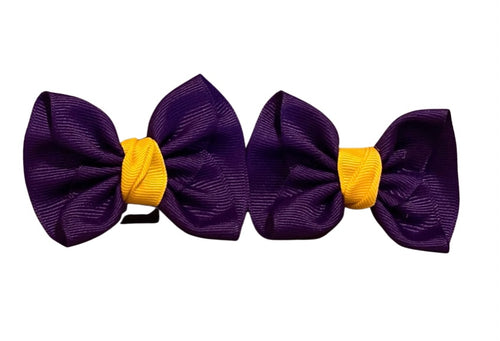 Beyond Creation Set of Two Purple and Gold Small Bow