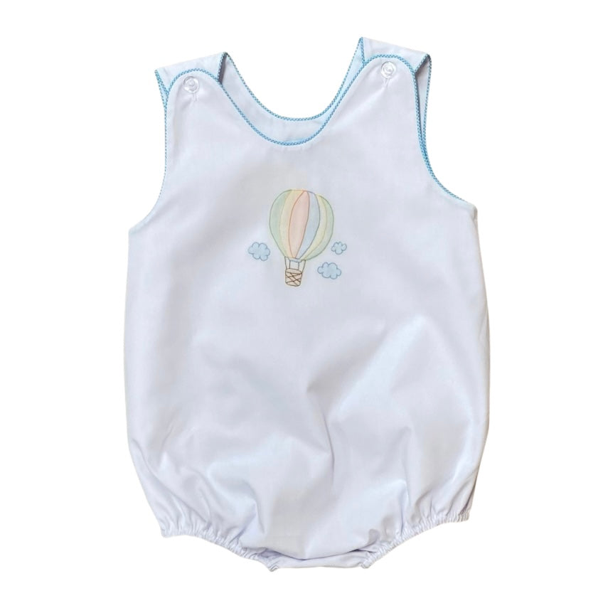 Auraluz Boys White Bubble with Hot Air Balloon Shadow Embroidery