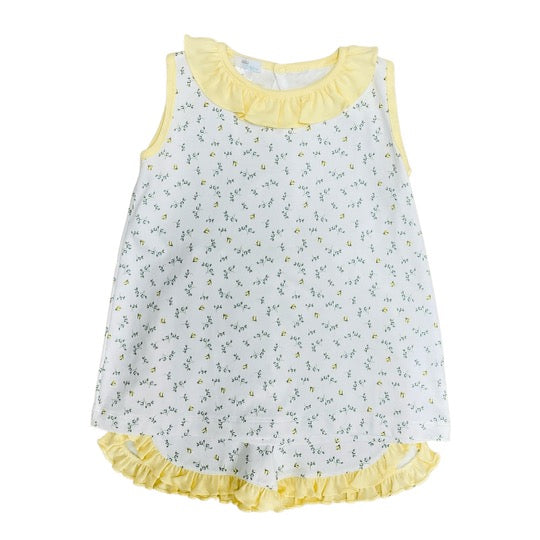 Baby Loren Girl Yellow Rosebud Short Set