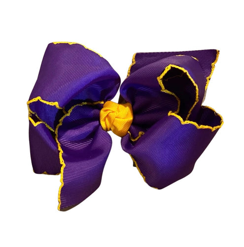 Beyond Creations Purple Bow with Gold Piped Edge