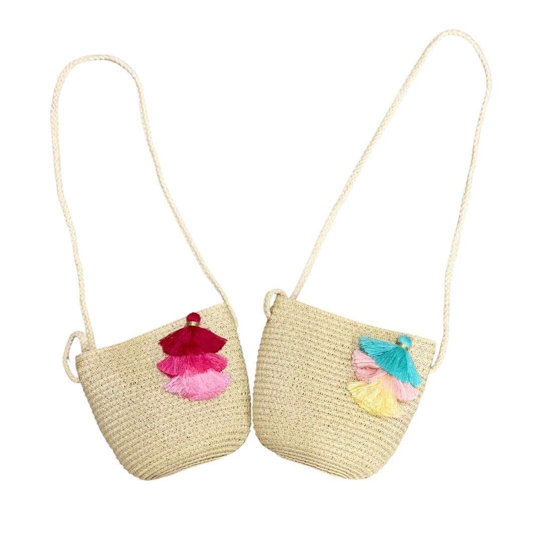 Ce Ce Co Tassel Straw Purse