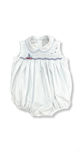 Lullaby Set Ella Bitty Dot Bubble with Sailboat Embroidery