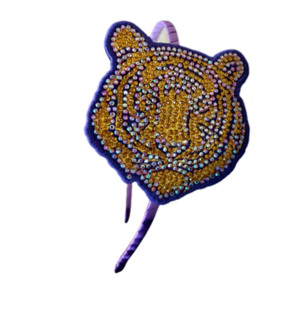 Azarhia Tiger Face Rhinestone Headband