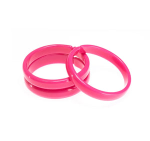 Lilies and Roses Dark Pink Set of Three Bangles