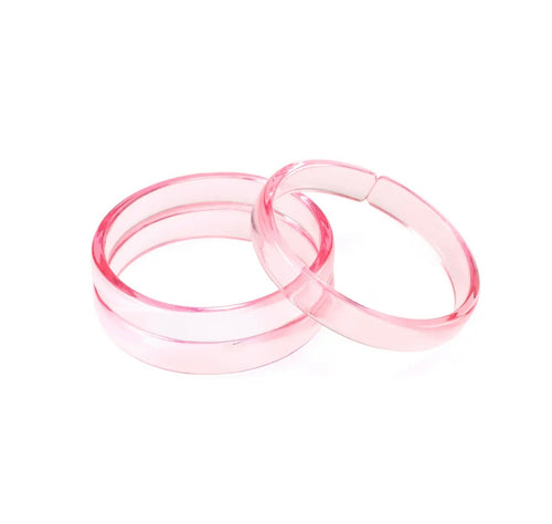 Lilies and Roses Clear Pink Set of Three Bangles