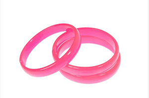 Lilies and Roses Solid Neon Pink Set of Three Bangles