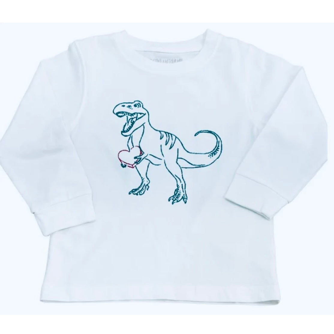 Mustard and Ketchup Long Sleeve Valentine's Day Dinosaur Shirt