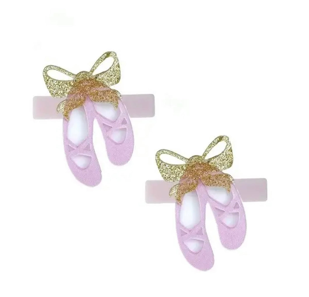 Lilies and Roses Ballet Slippers Hair Clip