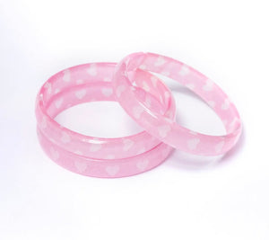 Lilies and Roses Single Stripe, Pink Stripe, Pink Heart Single Bangles
