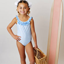 Swoon Baby Girls One Piece Blue Check Bathing Suit