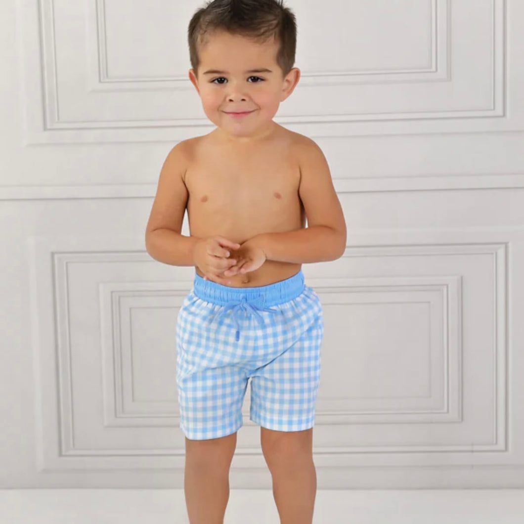 Swoon Baby Boys Blue Check Swimsuit