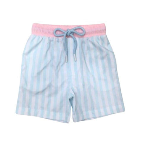 Swoon Baby Boys White and Blue Striped Swimsuit
