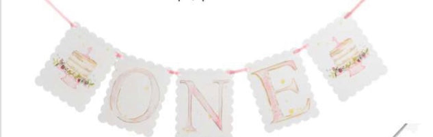 Over The Moon "One" Birthday Banner