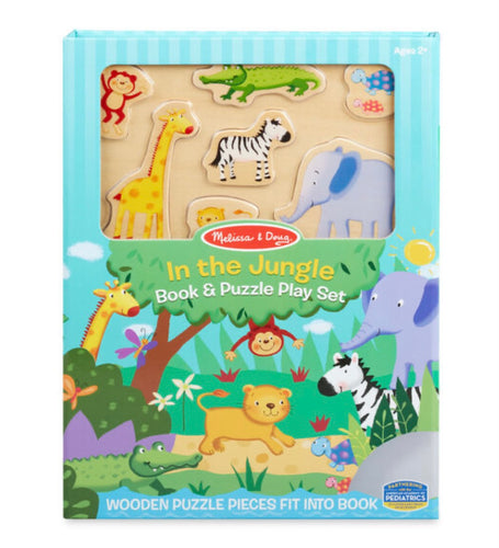 Melissa and Doug Book and Puzzle Play Set - In The Jungle