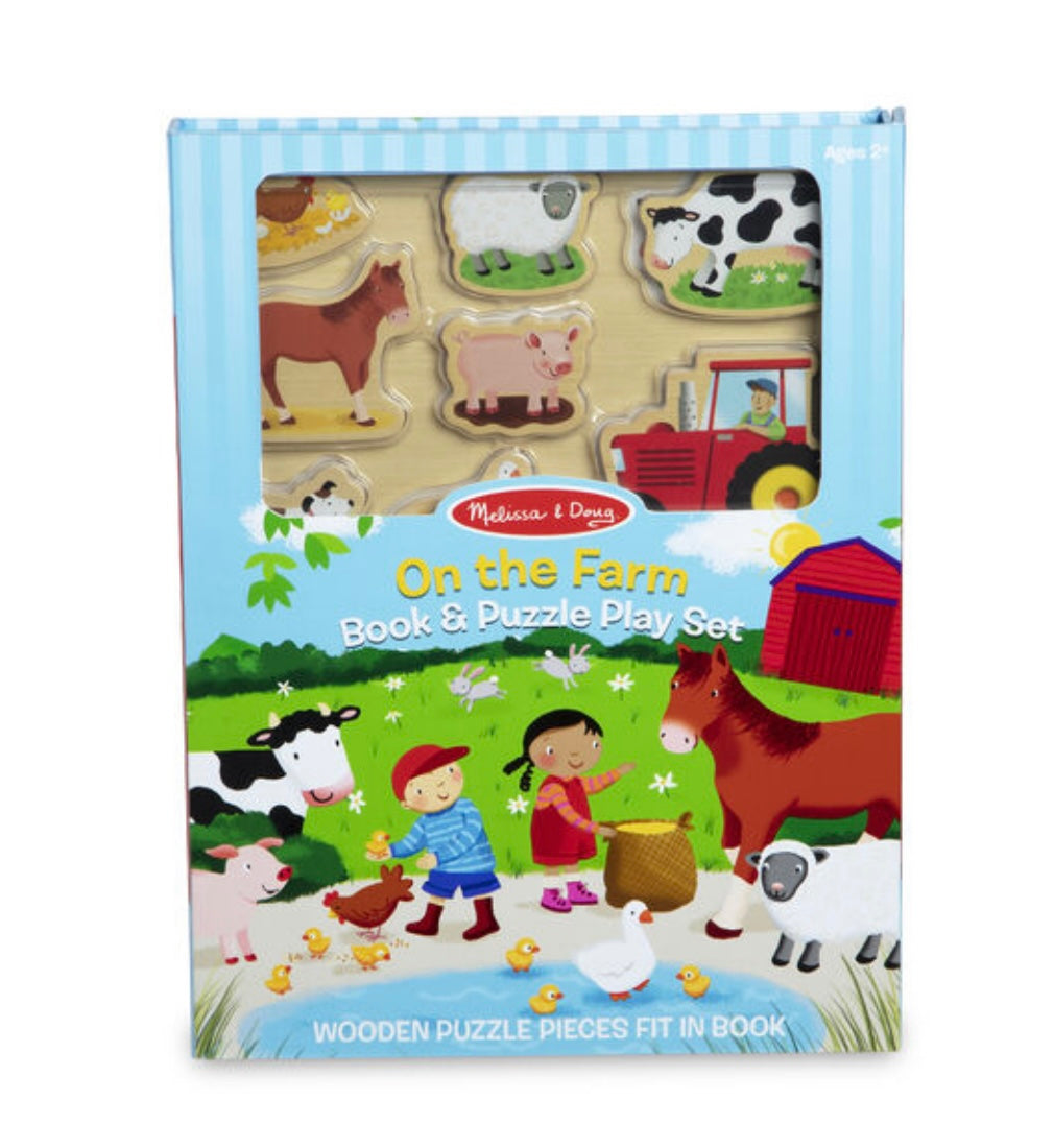 Melissa and Doug Book And Puzzle Play Set - On The Farm