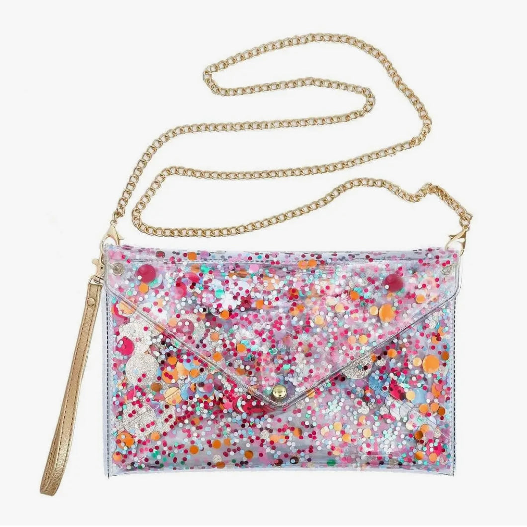 Packed Party Convertible Confetti Clutch Purse