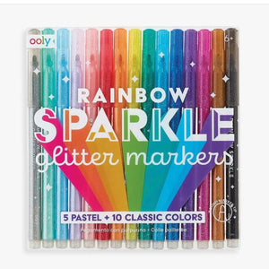 Ooly Rainbow Sparkle Glitter Markers -Set of 15