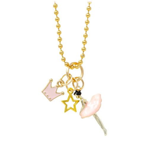 Tiny Treats Ballerina, Crown & Star Gold Charm