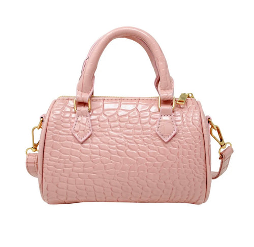 Tiny Treats Pink Crocodile Duffle Handbag