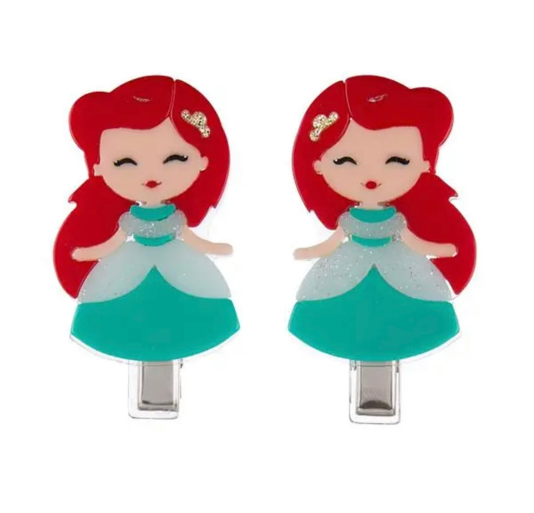 Lilies and Roses Cute Doll with Red Hair Alligator Clip