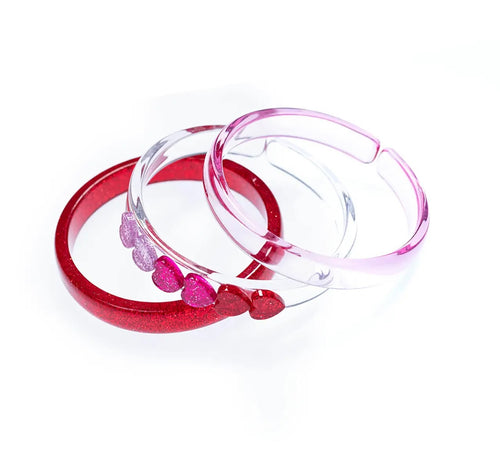 Lilies and Roses Hearts Mixed Bangle Bracelets
