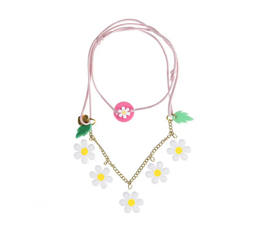 Lilies and Roses White Daisy Necklace