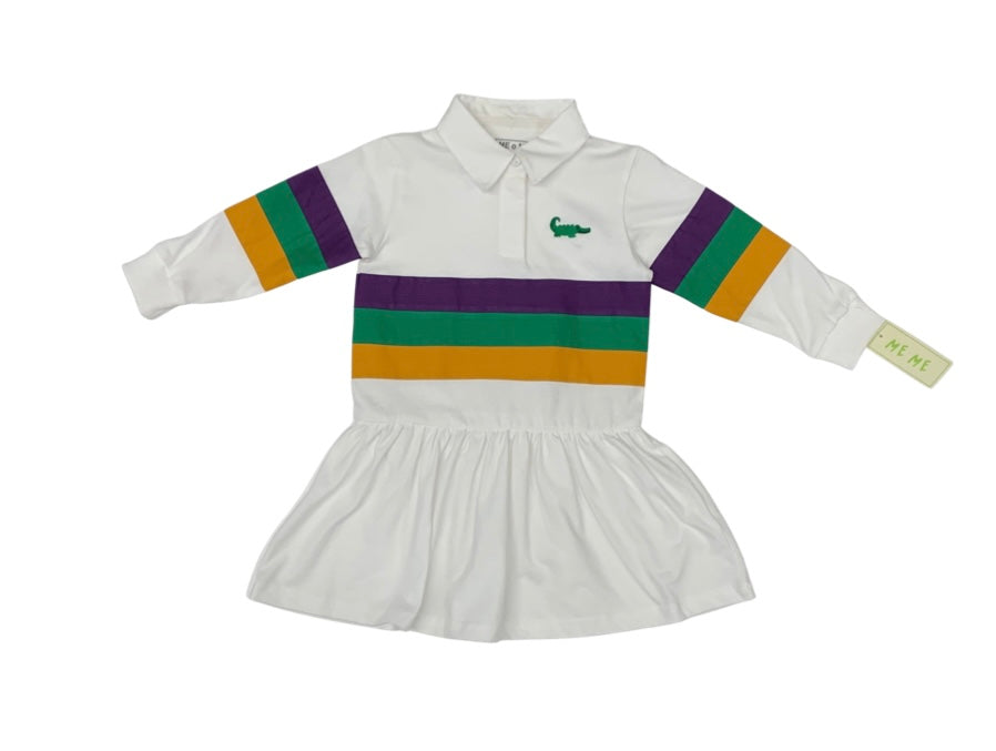 Lulu Bebe Mardi Gras Long Sleeve Rugby Dress