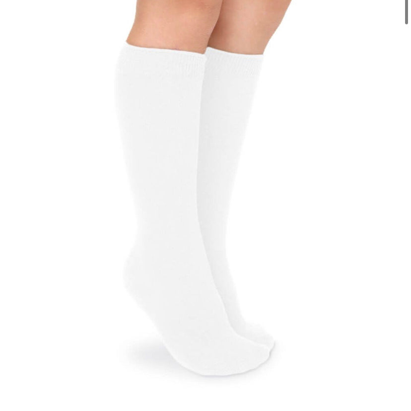Jefferies White  Knee High Cotton Socks - Two Pack