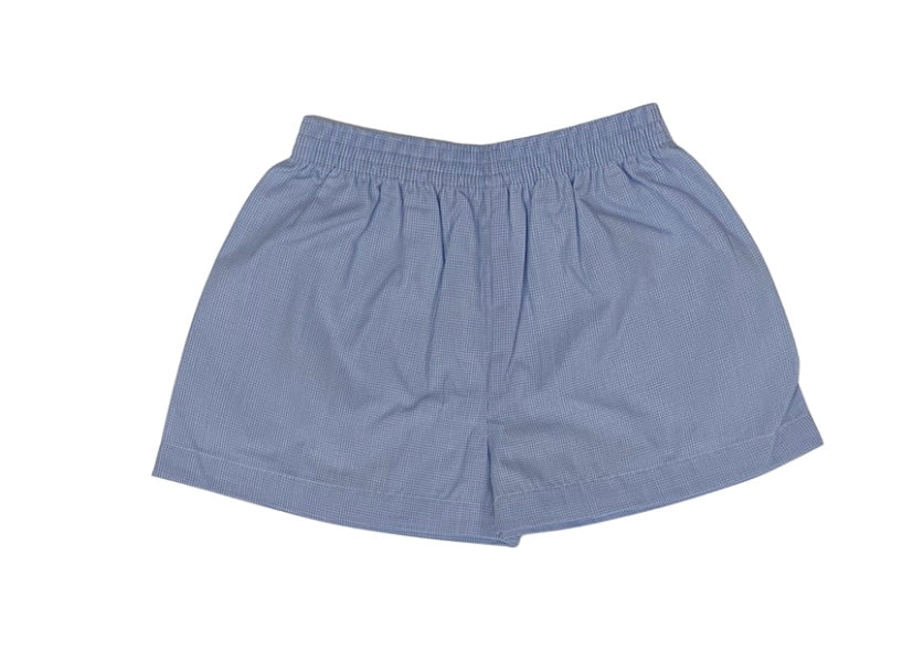 Remember Nguyen Micro Gingham Blue Bennett Boy Shorts